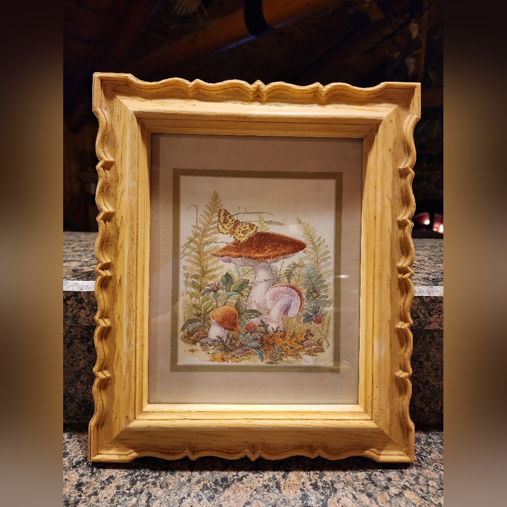 1982 Brandywine Art, Ltd. Framed Mushroom Print